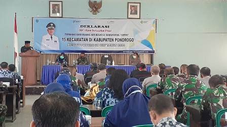 PLT.Bupati Ponorogo Sudjarno saat Deklarasi  ODF untuk 15 kecamatan di Ponorogo tahun 2020