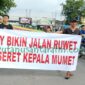 Aksi demonstrasi damai Aliansi Masyarakat Ponorogo tolak One Way tetap dilakukan, Rabu (24/04/2024)  